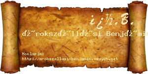 Árokszállási Benjámin névjegykártya
